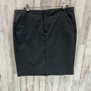 Gap Gray Plaid Pencil Stretch Skirt Pockets Womens Size 2